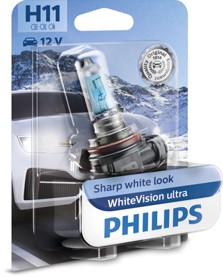 Bec far h11 12v 55w white vision ultra (blister) philips