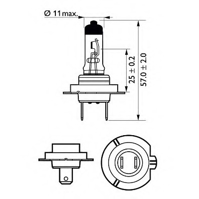 Philips h7 colorvision albastru 12v 60/55 w (cutie 2 bucati)