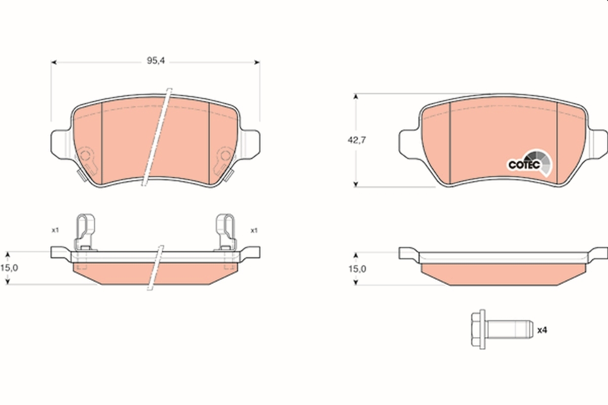 Set placute frana spate