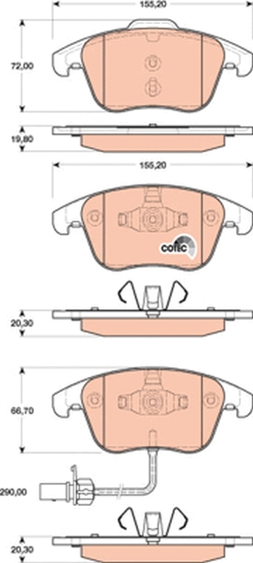 Set placute frana fata