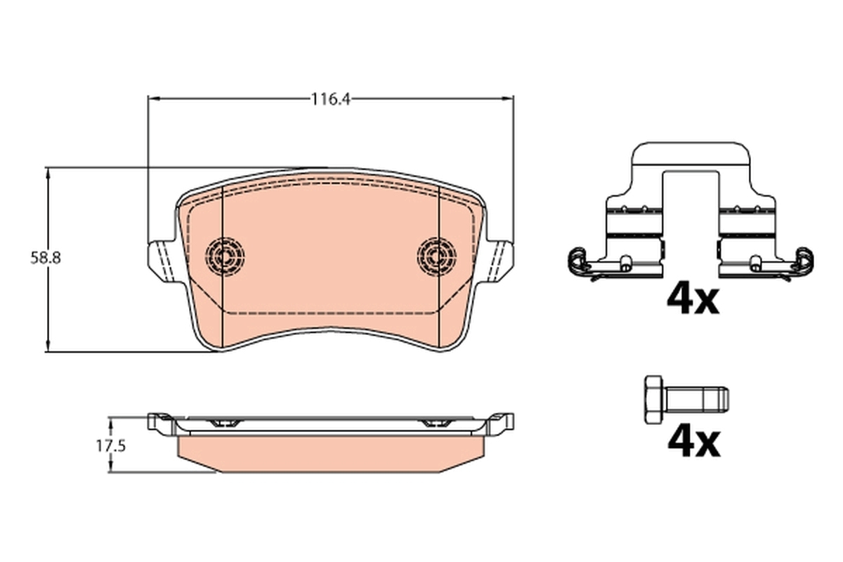 Set placute frana spate