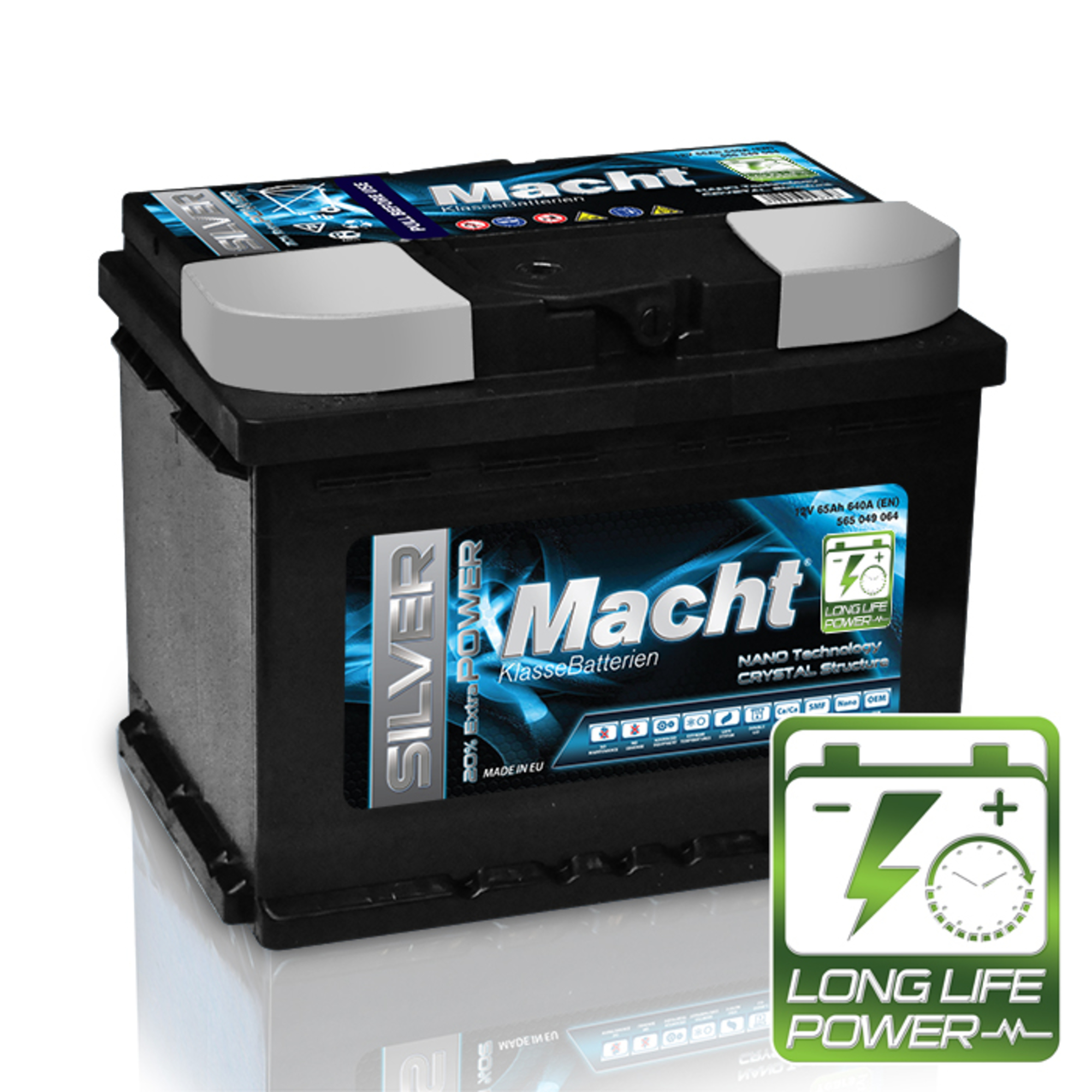 Macht silver power 12v 65 ah (640 a / 242x175x190)