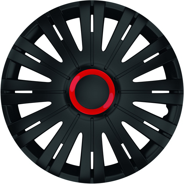 Set capace roti 14` negre cu inel rosu active